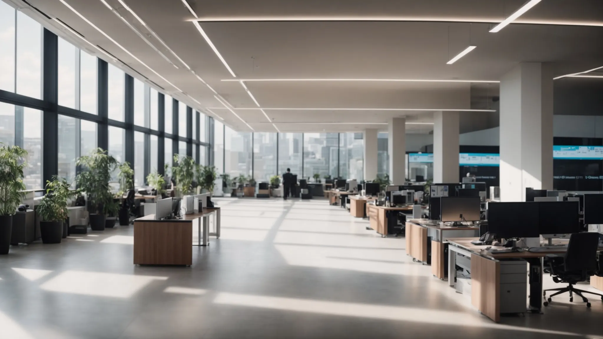 a sleek, modern office space bustling with automated financial processes driven by robotic arms and ai technology, showcasing the transformative power of rpa in enhancing finance efficiency.