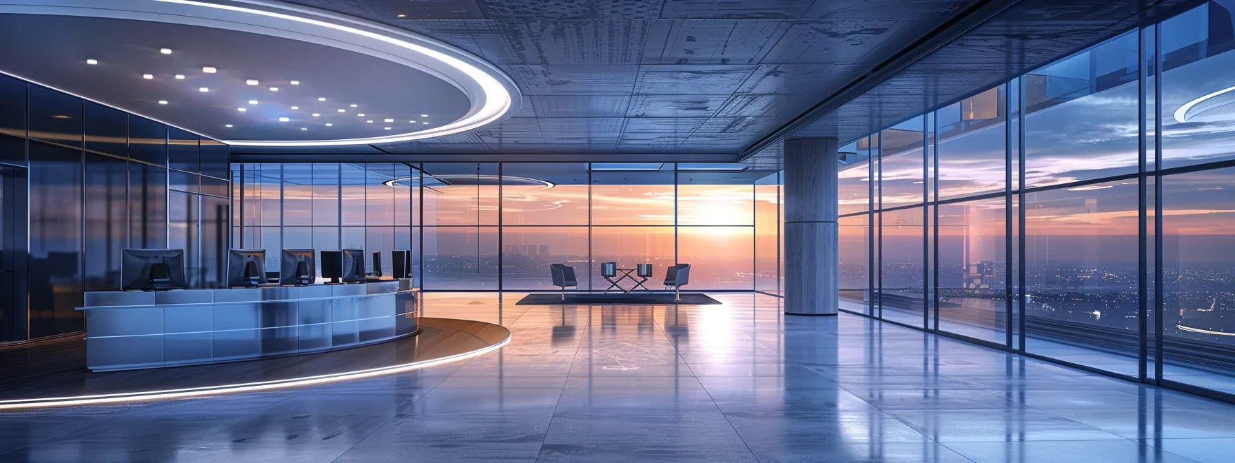 a sleek, futuristic office space with sophisticated cloud servers and ai systems seamlessly integrated into the workflow, symbolizing advanced technology integration.