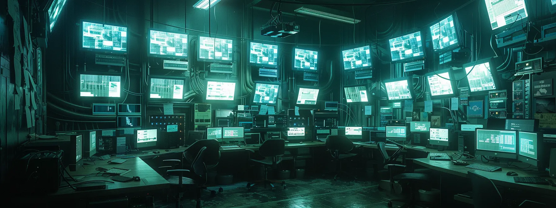 a high-tech security control room filled with monitors displaying real-time network activity, staffed by experts in cyber threat detection and prevention.