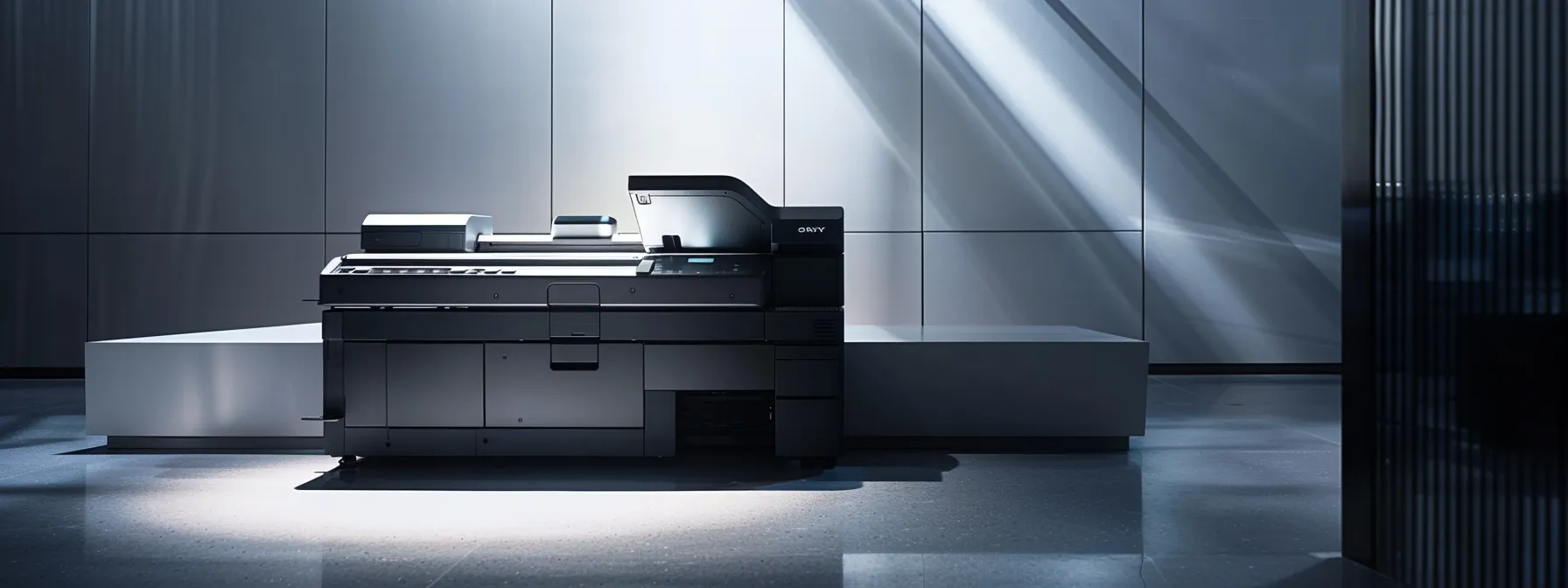 a sleek, modern copier machine with advanced technology, surrounded by customizable leasing options tailored to individual business needs.