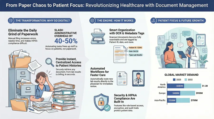 Healthcare Document Management Systems Explained Infographic about Healthcare Document Management Systems