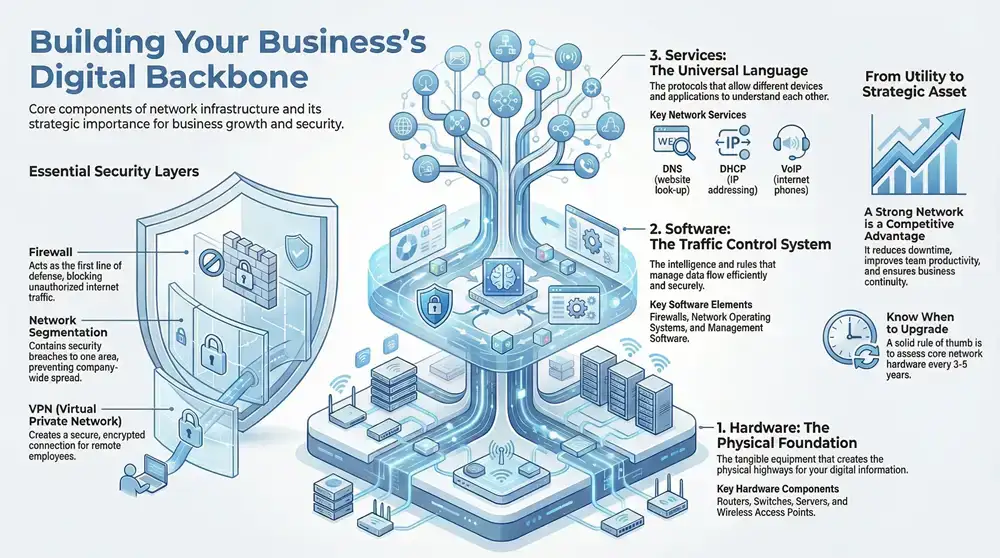 What Is Network Infrastructure A Practical Guide Infographic about Network Infrastructure
