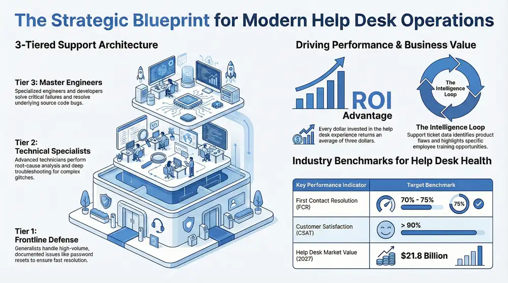 What is Help Desk Support: A Quick Guide to Great Service Infographic about Help Desk Support