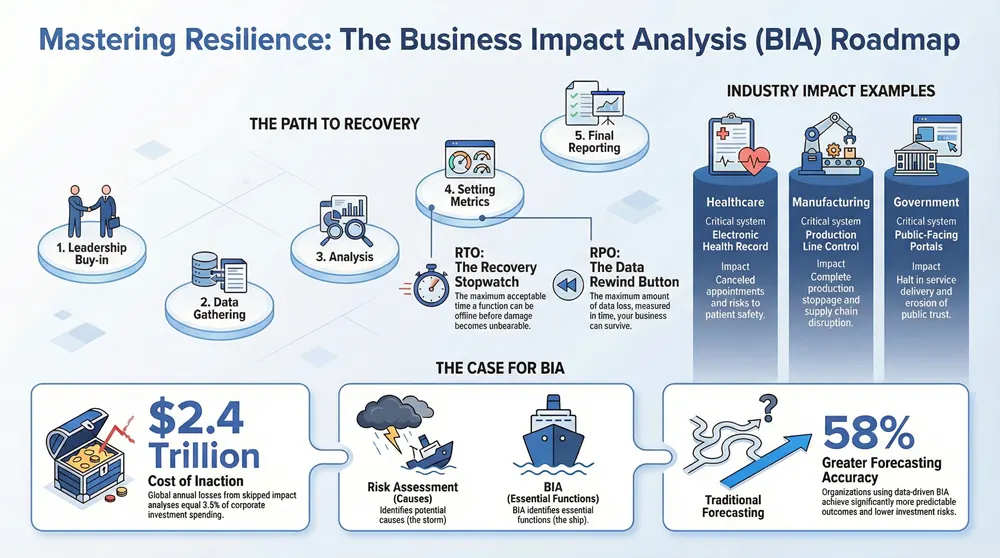 What is Business Impact Analysis: A Practical Guide to Resilience Infographic about Business Impact Analysis