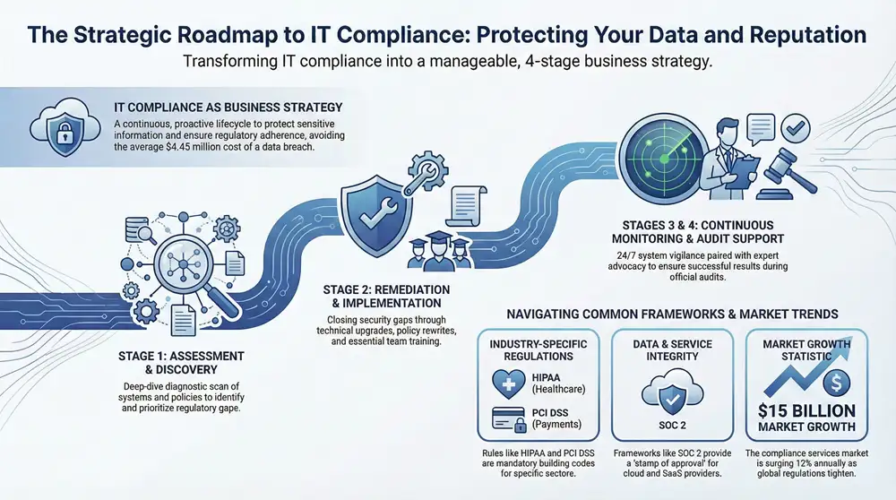A Practical Guide to IT Compliance Services Infographic about IT Compliance Services