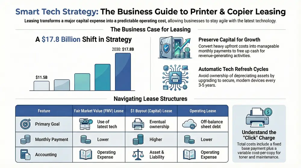 The Smart Business Guide to Printer Copier Leasing Infographic about Printer Copier Leasing
