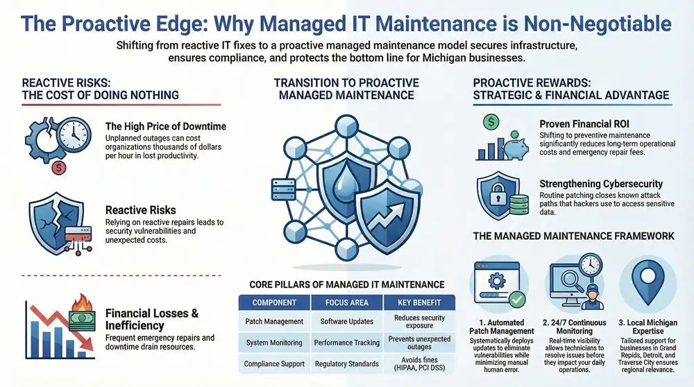 Scheduled IT System Maintenance: Essential Software Updates Infographic about Scheduled IT System Maintenance