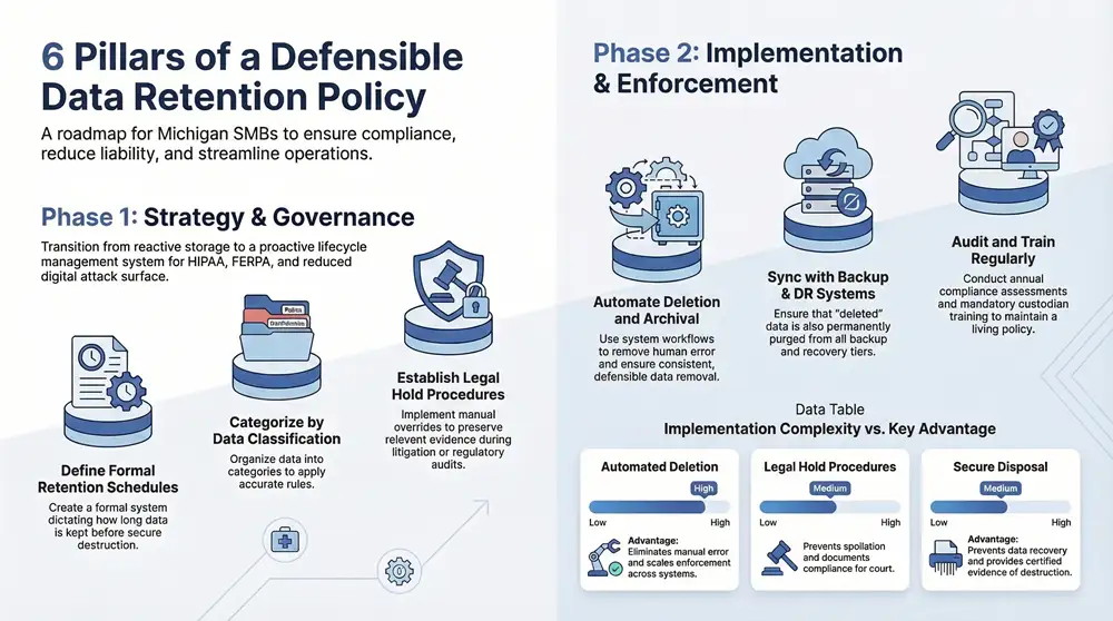 10 Essential Data Retention Policy Best Practices for Michigan SMBs in 2026 Infographic about 10 Essential Data Retention Policy Best Practices for Michigan SMBs in 2026