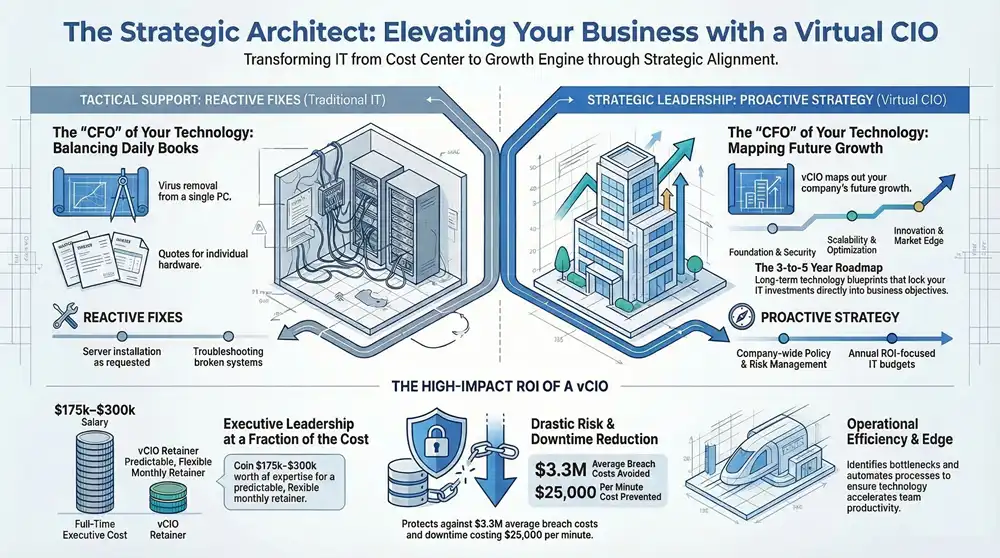 Virtual CIO Service: Strategic IT Leadership to Scale Your Business Infographic about Virtual CIO Service