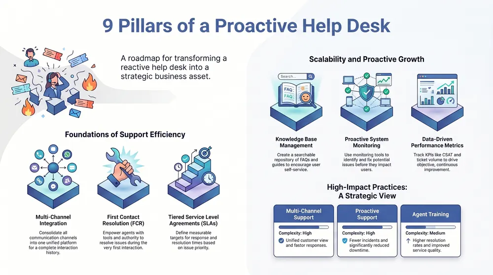 10 Actionable Help Desk Best Practices for 2026 Infographic about 10 Actionable Help Desk Best Practices for 2026